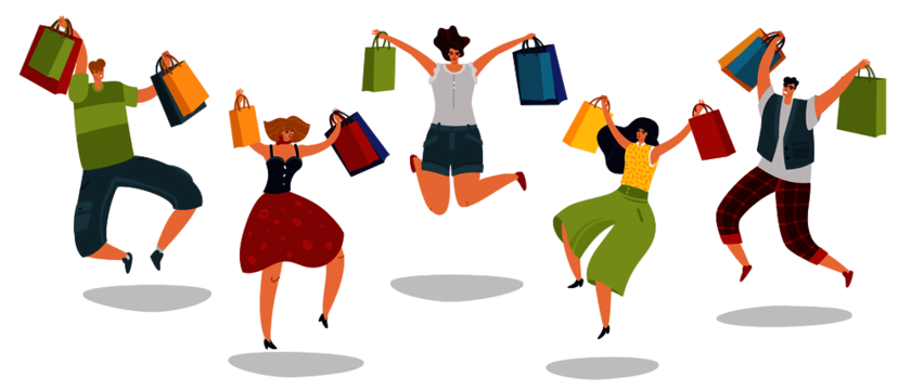 Image 1: happy customer when shopping, boost sales, increase shopping experience